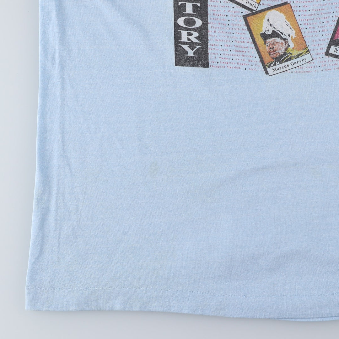 90'S Screen Stars Best Great Figures T-Shirt, Made in USA, Men's XXL equivalent, Vintage cotton Blue type light blue Vintage Second Hand