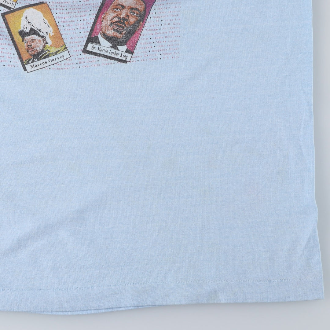 90'S Screen Stars Best Great Figures T-Shirt, Made in USA, Men's XXL equivalent, Vintage cotton Blue type light blue Vintage Second Hand