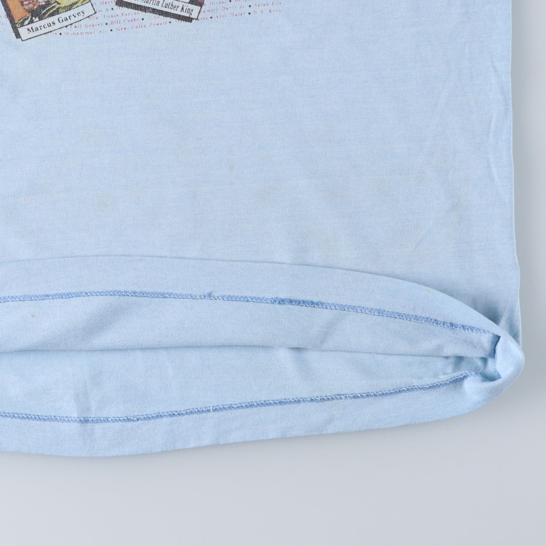 90'S Screen Stars Best Great Figures T-Shirt, Made in USA, Men's XXL equivalent, Vintage cotton Blue type light blue Vintage Second Hand