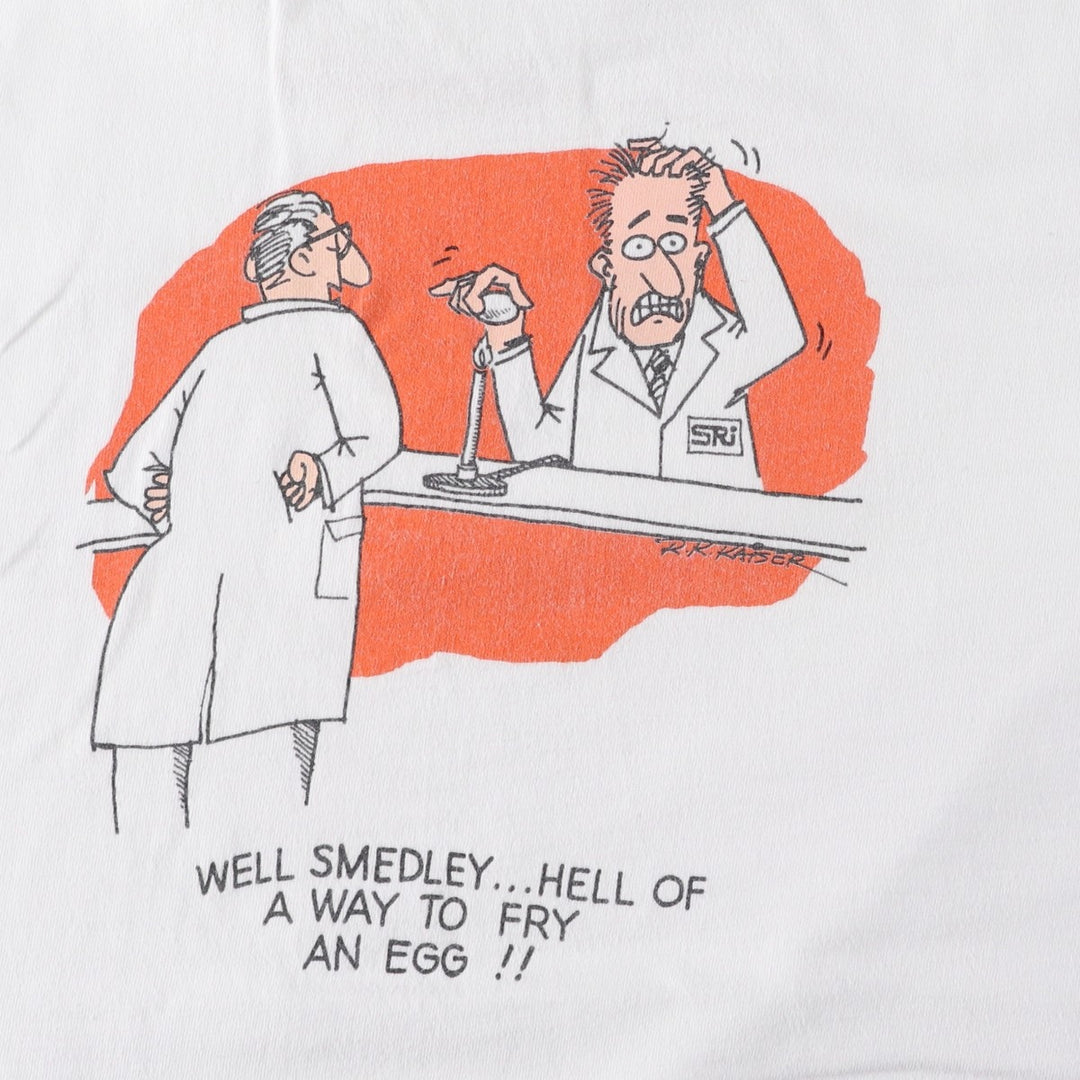 90'S Hanes BEEFY-T Printed T-shirt Made in USA Men's XL Vintage cotton white type Vintage Second Hand