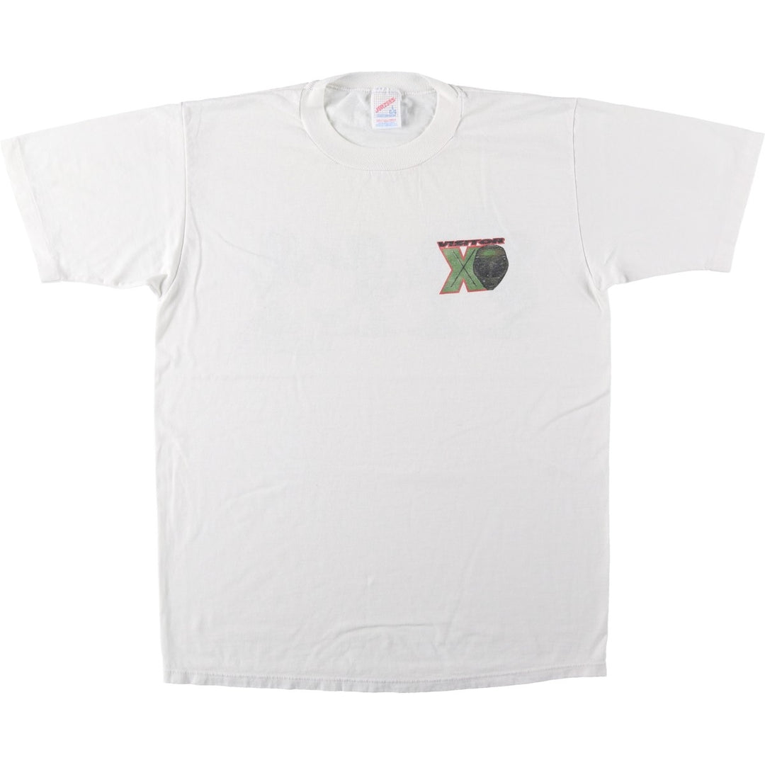 90'S Jerzees Printed T-shirt Made in USA Men's L Size Vintage cotton white type Vintage Second Hand