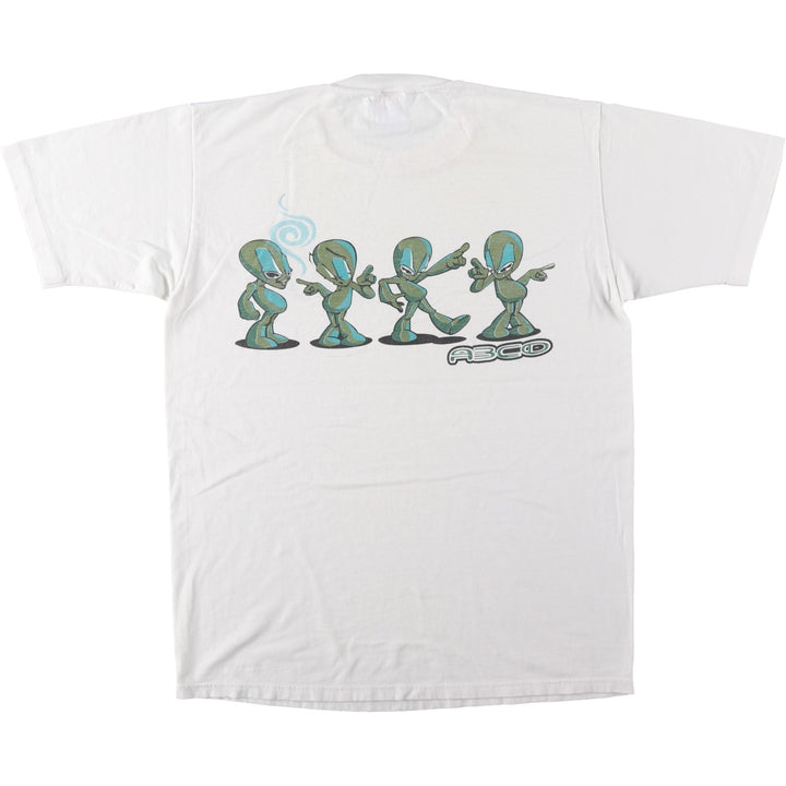 90'S Jerzees Printed T-shirt Made in USA Men's L Size Vintage cotton white type Vintage Second Hand