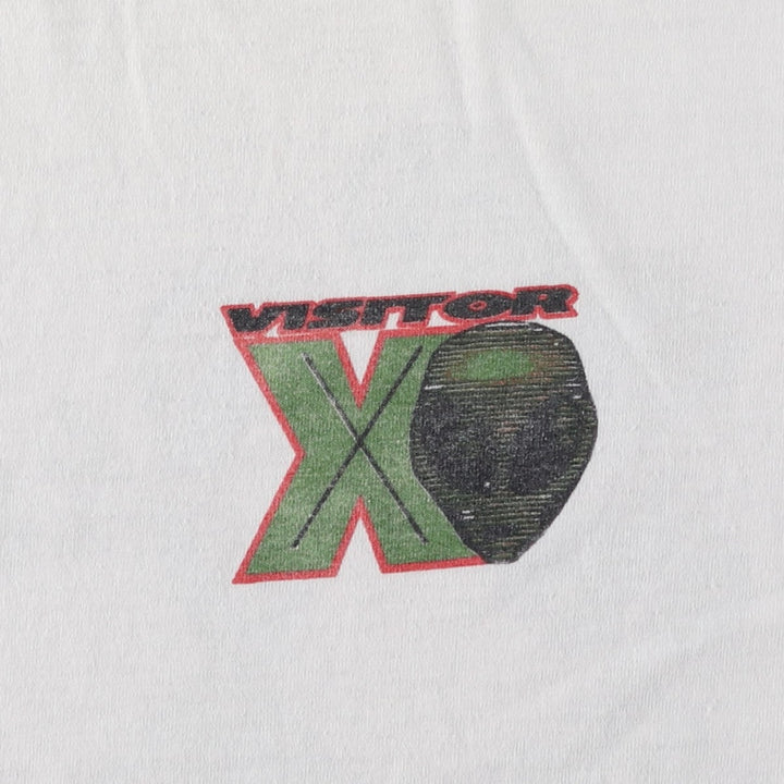 90'S Jerzees Printed T-shirt Made in USA Men's L Size Vintage cotton white type Vintage Second Hand