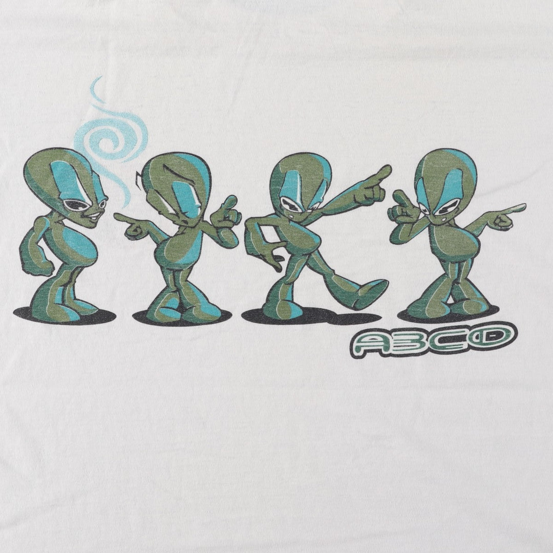 90'S Jerzees Printed T-shirt Made in USA Men's L Size Vintage cotton white type Vintage Second Hand