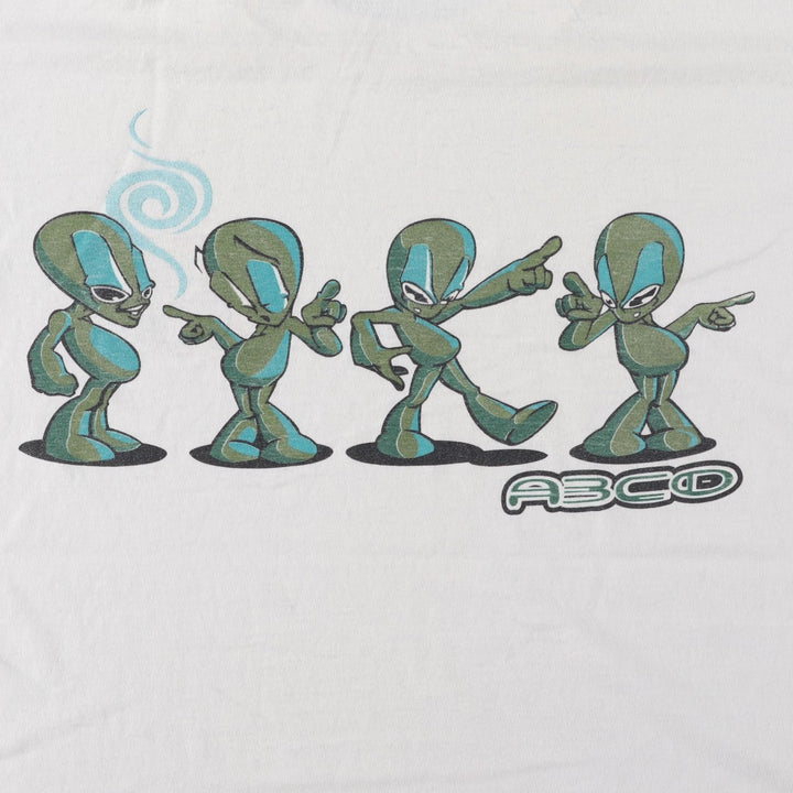 90'S Jerzees Printed T-shirt Made in USA Men's L Size Vintage cotton white type Vintage Second Hand