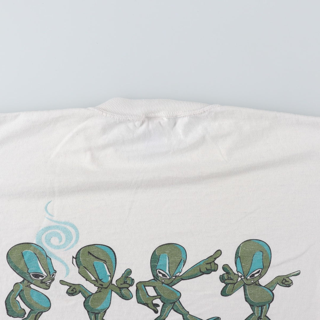 90'S Jerzees Printed T-shirt Made in USA Men's L Size Vintage cotton white type Vintage Second Hand