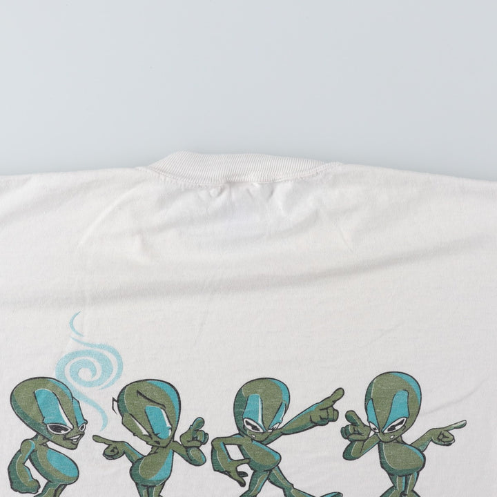 90'S Jerzees Printed T-shirt Made in USA Men's L Size Vintage cotton white type Vintage Second Hand