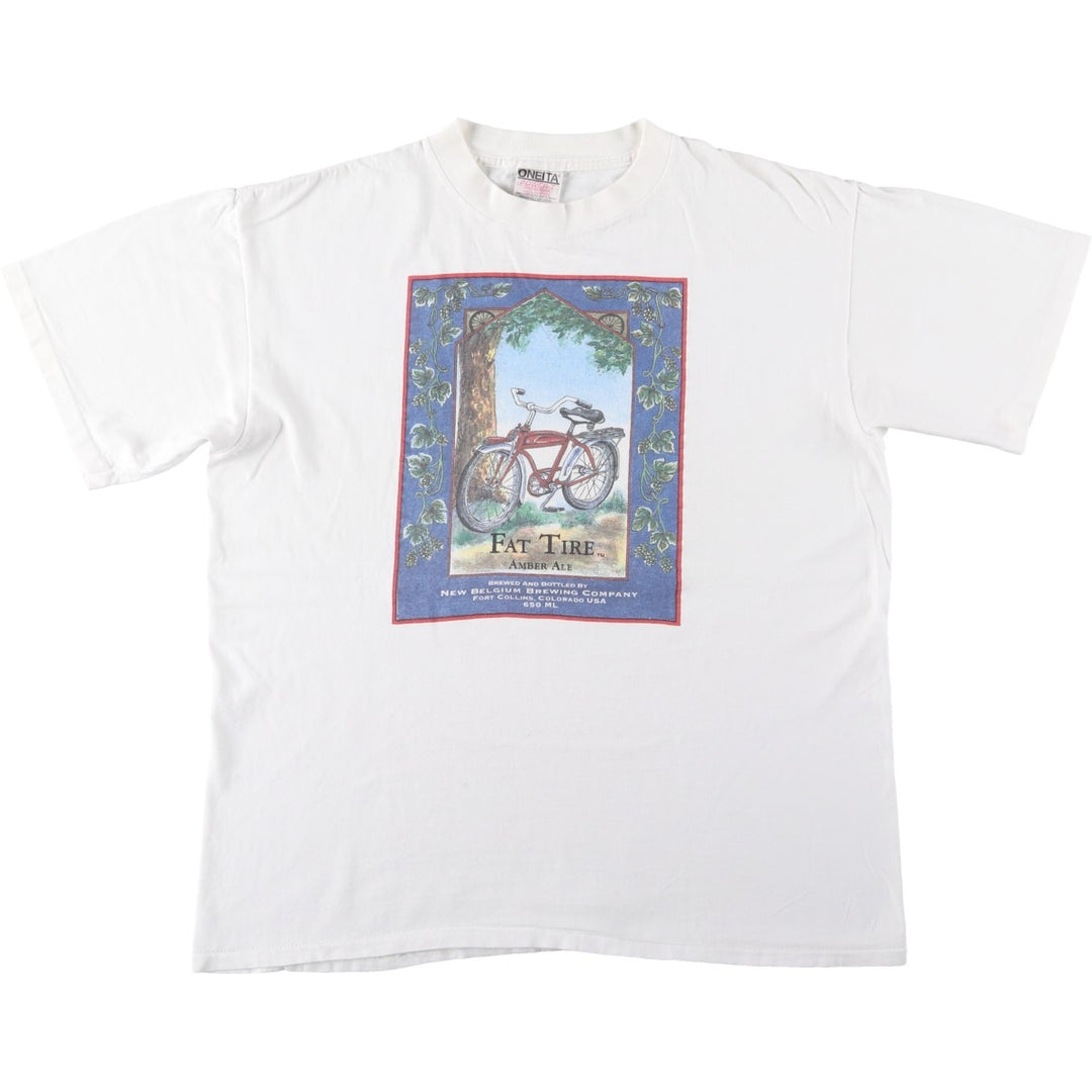 90'S Jerzees POWER-T Advertising T-Shirt, Made in USA, Men's Size L (approx.), Vintage cotton white type Vintage Second Hand