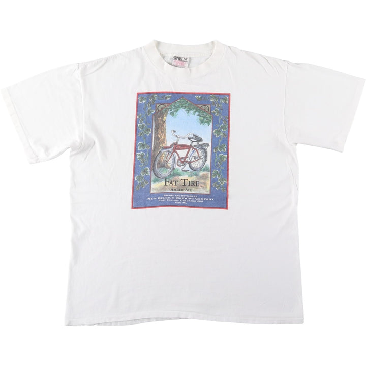 90'S Jerzees POWER-T Advertising T-Shirt, Made in USA, Men's Size L (approx.), Vintage cotton white type Vintage Second Hand