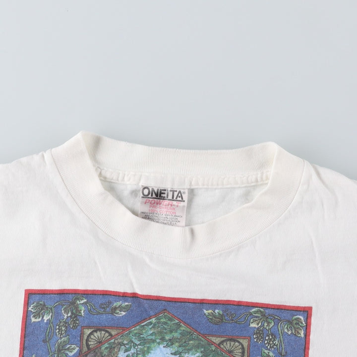 90'S Jerzees POWER-T Advertising T-Shirt, Made in USA, Men's Size L (approx.), Vintage cotton white type Vintage Second Hand
