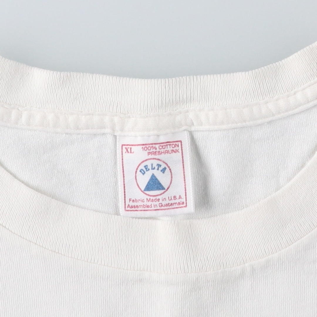 Vintage 90'S Delta DELTA Printed T-shirt, Made in USA, Men's XL cotton white type Vintage Second Hand