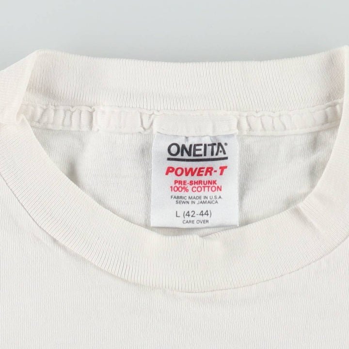 90'S ONEITA POWER-T US NAVY Military Print T-Shirt, Men's Size L (Equivalent), Vintage cotton white type Vintage Second Hand