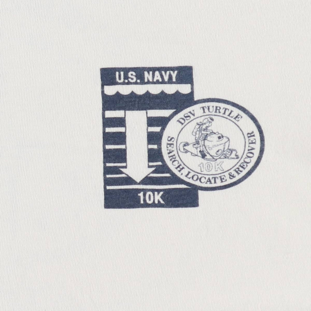 90'S ONEITA POWER-T US NAVY Military Print T-Shirt, Men's Size L (Equivalent), Vintage cotton white type Vintage Second Hand