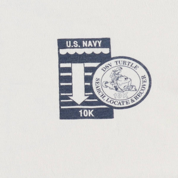 90'S ONEITA POWER-T US NAVY Military Print T-Shirt, Men's Size L (Equivalent), Vintage cotton white type Vintage Second Hand