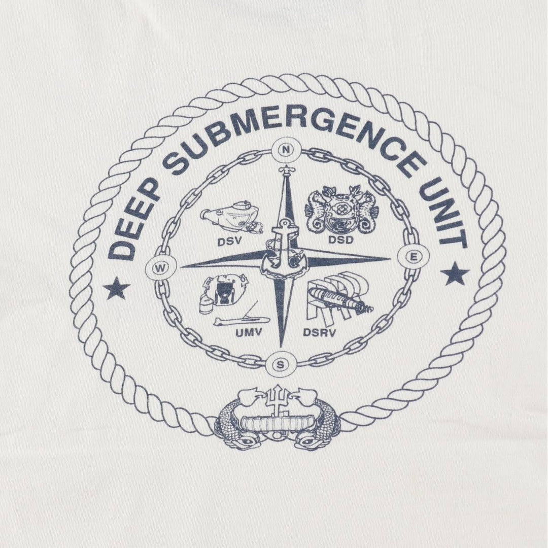 90'S ONEITA POWER-T US NAVY Military Print T-Shirt, Men's Size L (Equivalent), Vintage cotton white type Vintage Second Hand