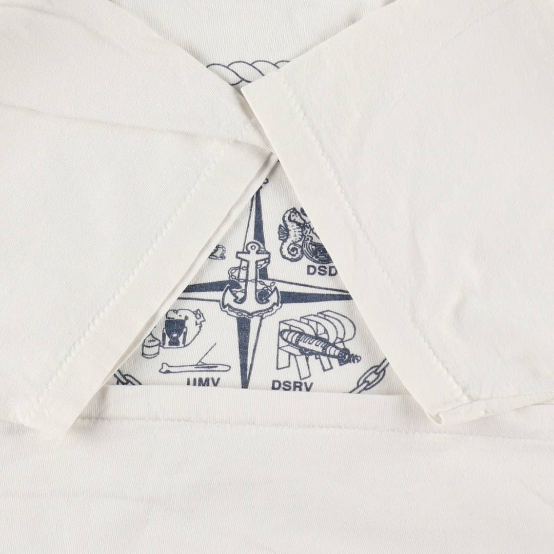 90'S ONEITA POWER-T US NAVY Military Print T-Shirt, Men's Size L (Equivalent), Vintage cotton white type Vintage Second Hand