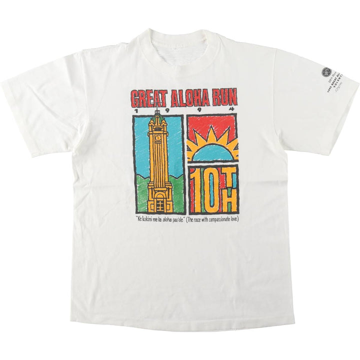 90'S Vintage Printed T-Shirt, Men's M Size unclear white type Vintage Second Hand