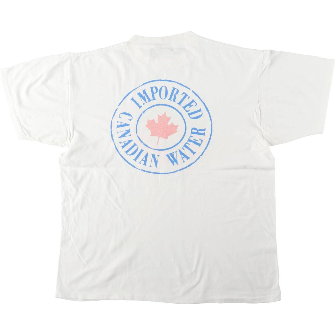90'S ONITA POWER-T CLEARLY CANADIAN Advertising T-Shirt, Men's XL equivalent, Vintage cotton white type Vintage Second Hand