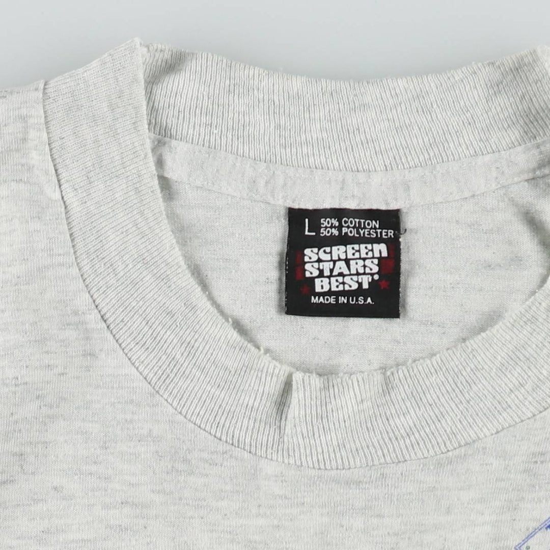 90'S Screen Stars BEST JESUS CHRIST Jesus Christ Print T-Shirt, Made in USA, Men's Size L (approx.), Vintage cotton gray type Vintage Second Hand