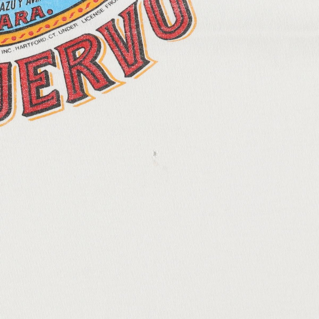 90'S SOF TEE JOSE CUERVO Advertising T-shirt, Made in USA, Men's Size L (approx.), Vintage cotton white type Vintage Second Hand