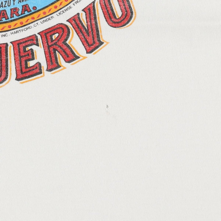 90'S SOF TEE JOSE CUERVO Advertising T-shirt, Made in USA, Men's Size L (approx.), Vintage cotton white type Vintage Second Hand