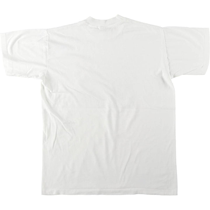 90'S CENTER STAR parody print T-shirt, Made in USA, Men's XL equivalent, Vintage cotton white type Vintage Second Hand