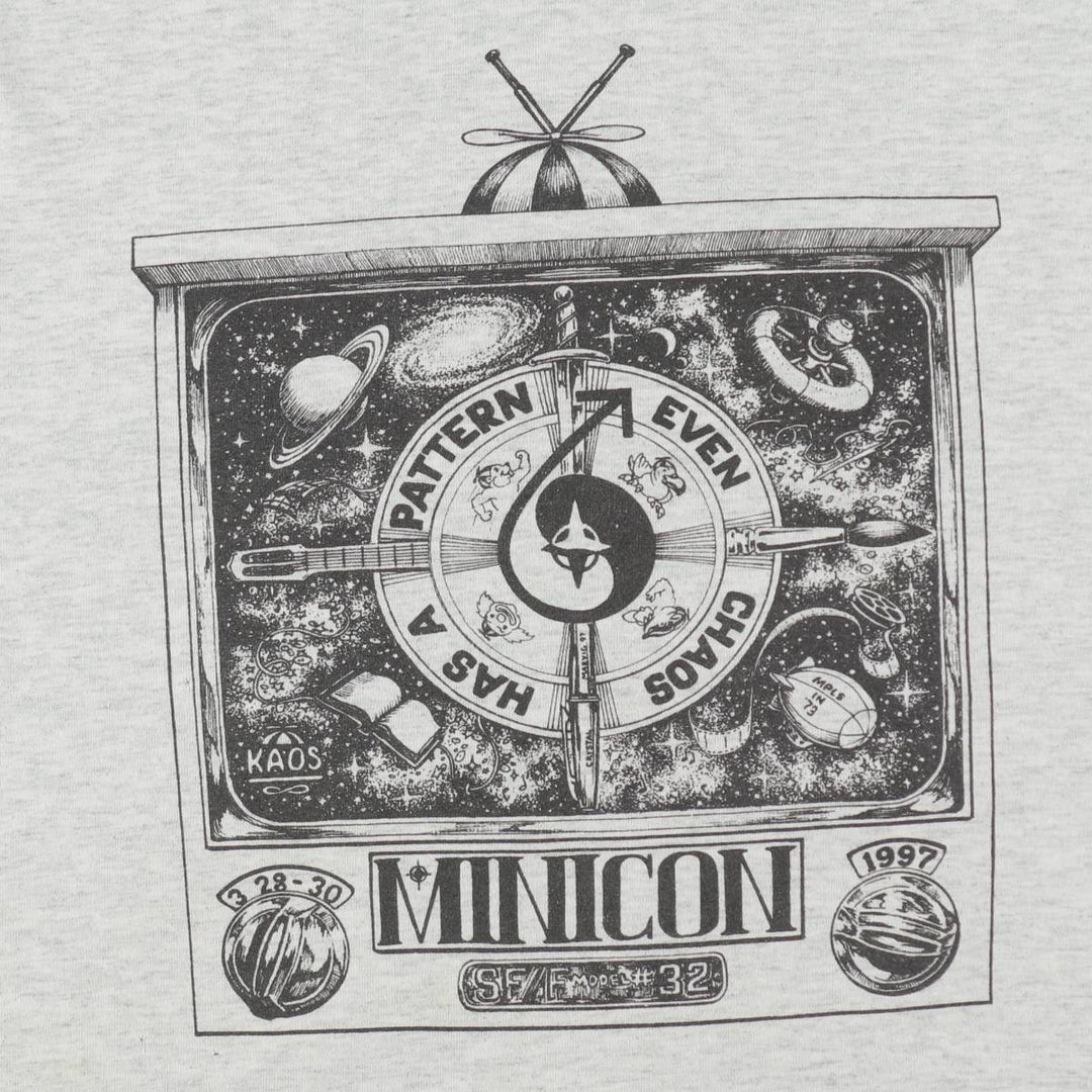 90s-era Fruit of the Loom Best Print T-shirt, Men's XL equivalent, Vintage cotton gray type Vintage Second Hand