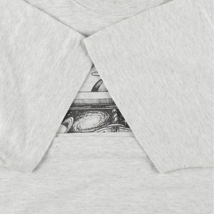 90s-era Fruit of the Loom Best Print T-shirt, Men's XL equivalent, Vintage cotton gray type Vintage Second Hand
