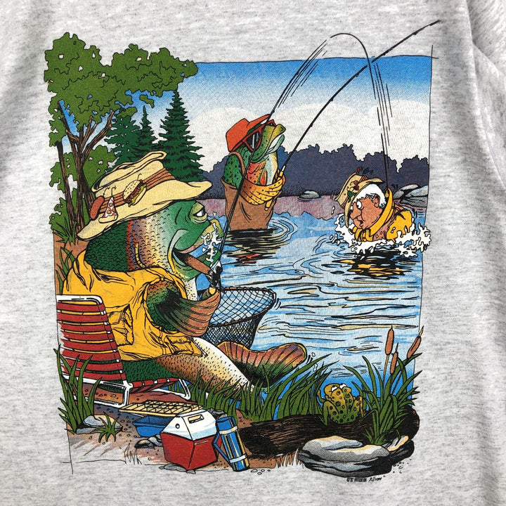 90'S Vintage Printed T-Shirt, Men's XL unclear pale white type Vintage Second Hand