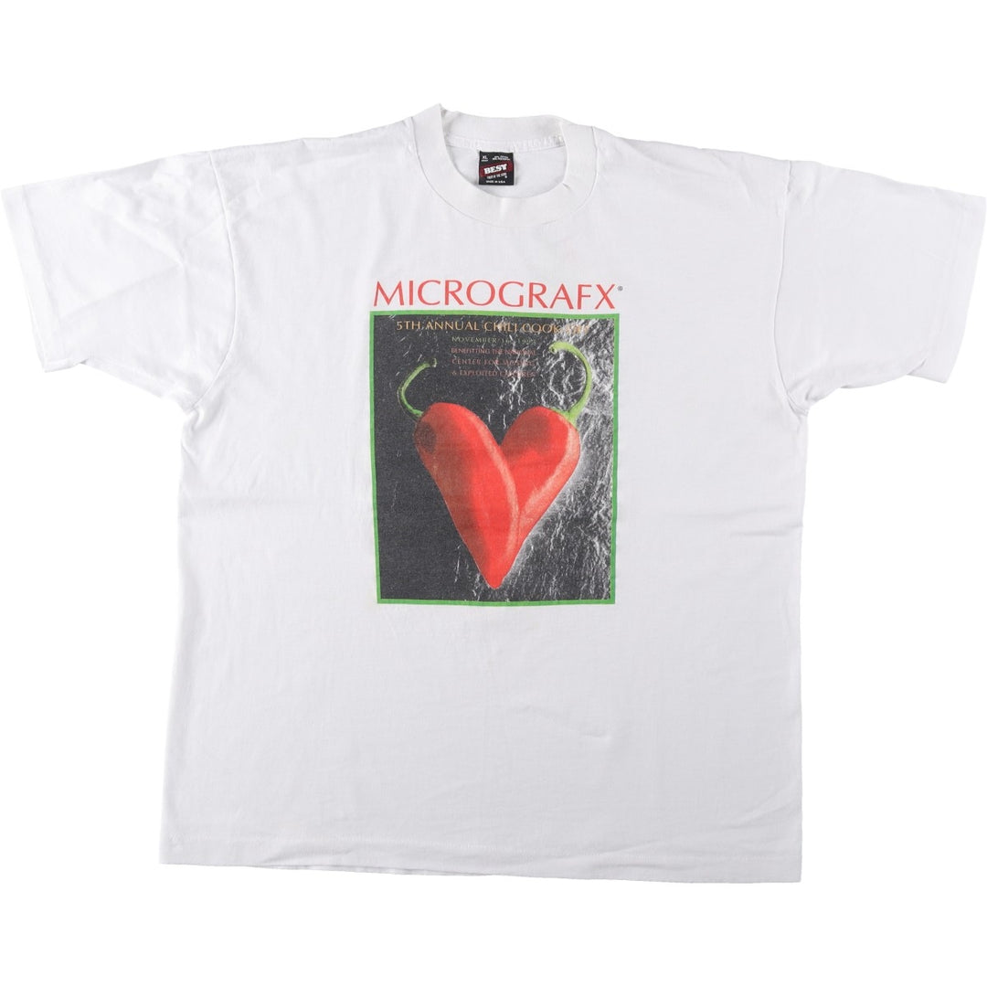 90'S Fruit of the Loom Best Advertising T-Shirt, Made in USA, Men's XL equivalent, Vintage cotton white type Vintage Second Hand