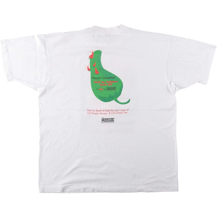 90'S Fruit of the Loom Best Advertising T-Shirt, Made in USA, Men's XL equivalent, Vintage cotton white type Vintage Second Hand
