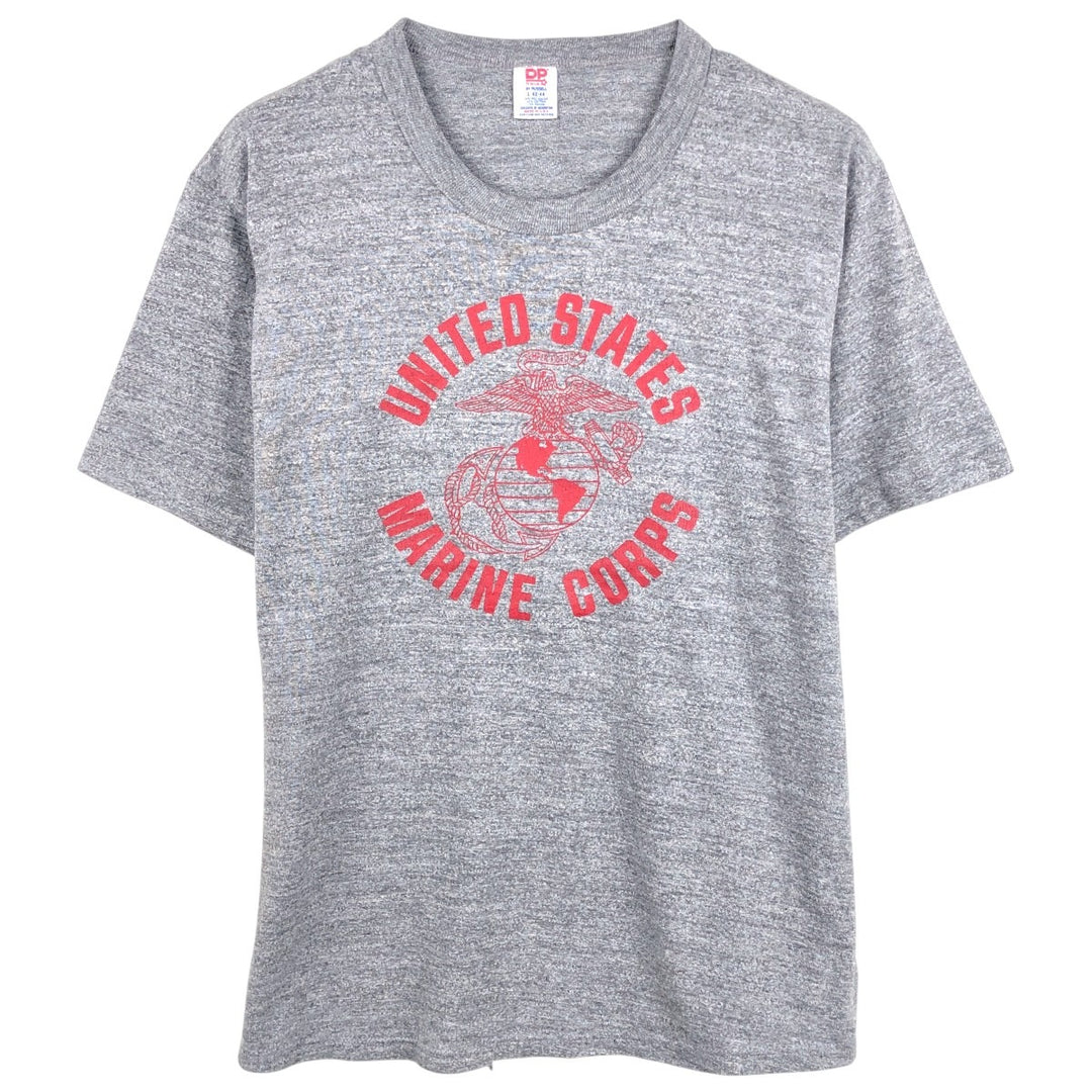 ~90'S DP Fit for Life USMC (United States Marine Corps) Military Print T-Shirt, Made in USA, Men's Size L (approx.), Vintage polyester gray type Vintage Second Hand