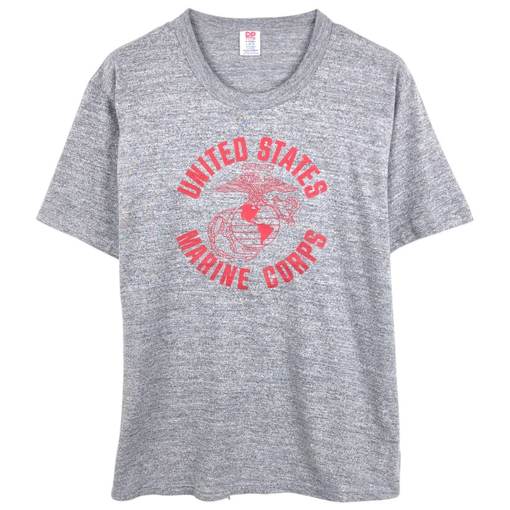 ~90'S DP Fit for Life USMC (United States Marine Corps) Military Print T-Shirt, Made in USA, Men's Size L (approx.), Vintage polyester gray type Vintage Second Hand
