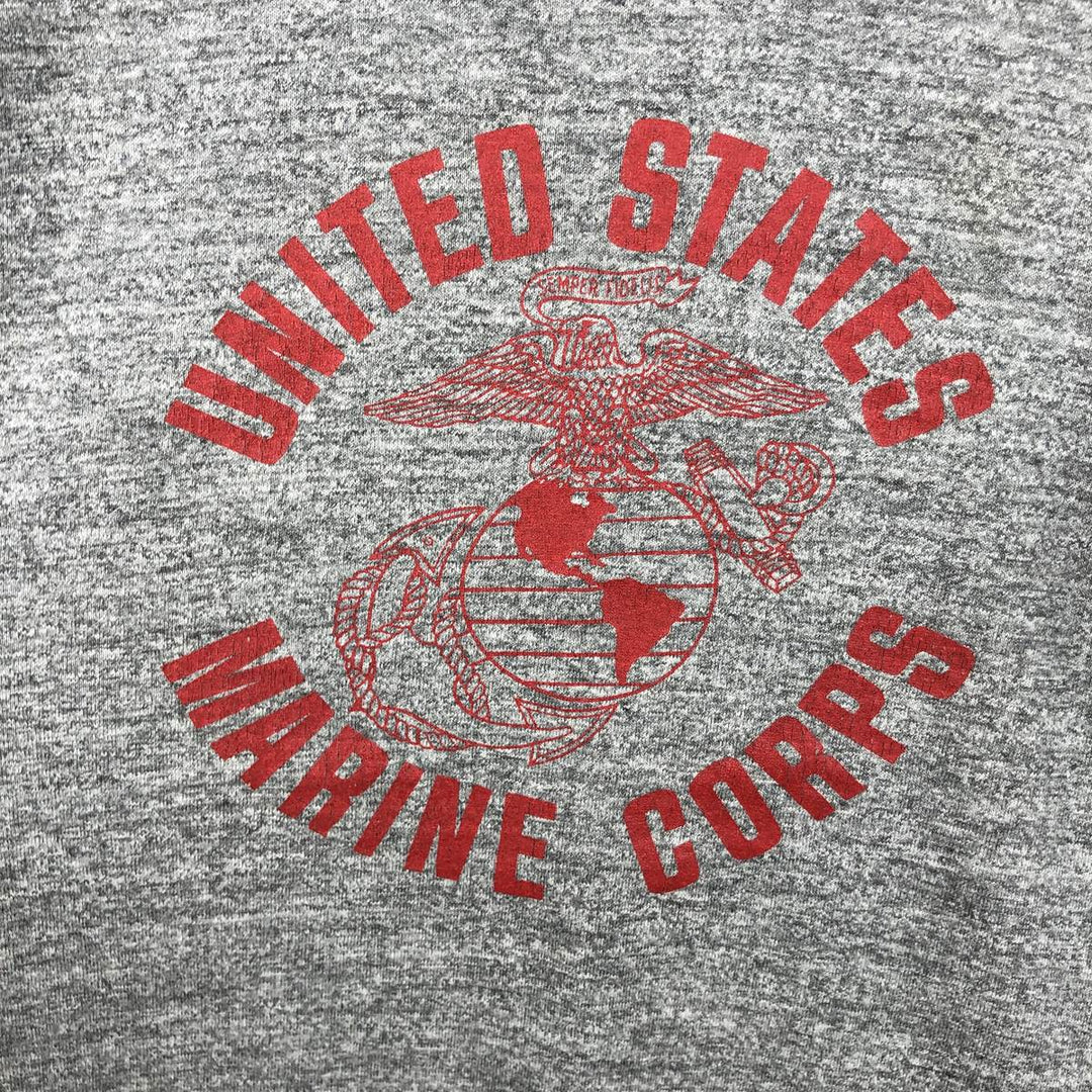 ~90'S DP Fit for Life USMC (United States Marine Corps) Military Print T-Shirt, Made in USA, Men's Size L (approx.), Vintage polyester gray type Vintage Second Hand