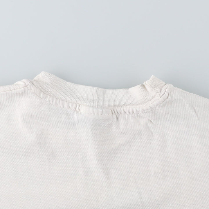 90'S Hanes BEEFY-T Printed T-shirt, Made in USA, Men's L size, Vintage cotton white type Vintage Second Hand