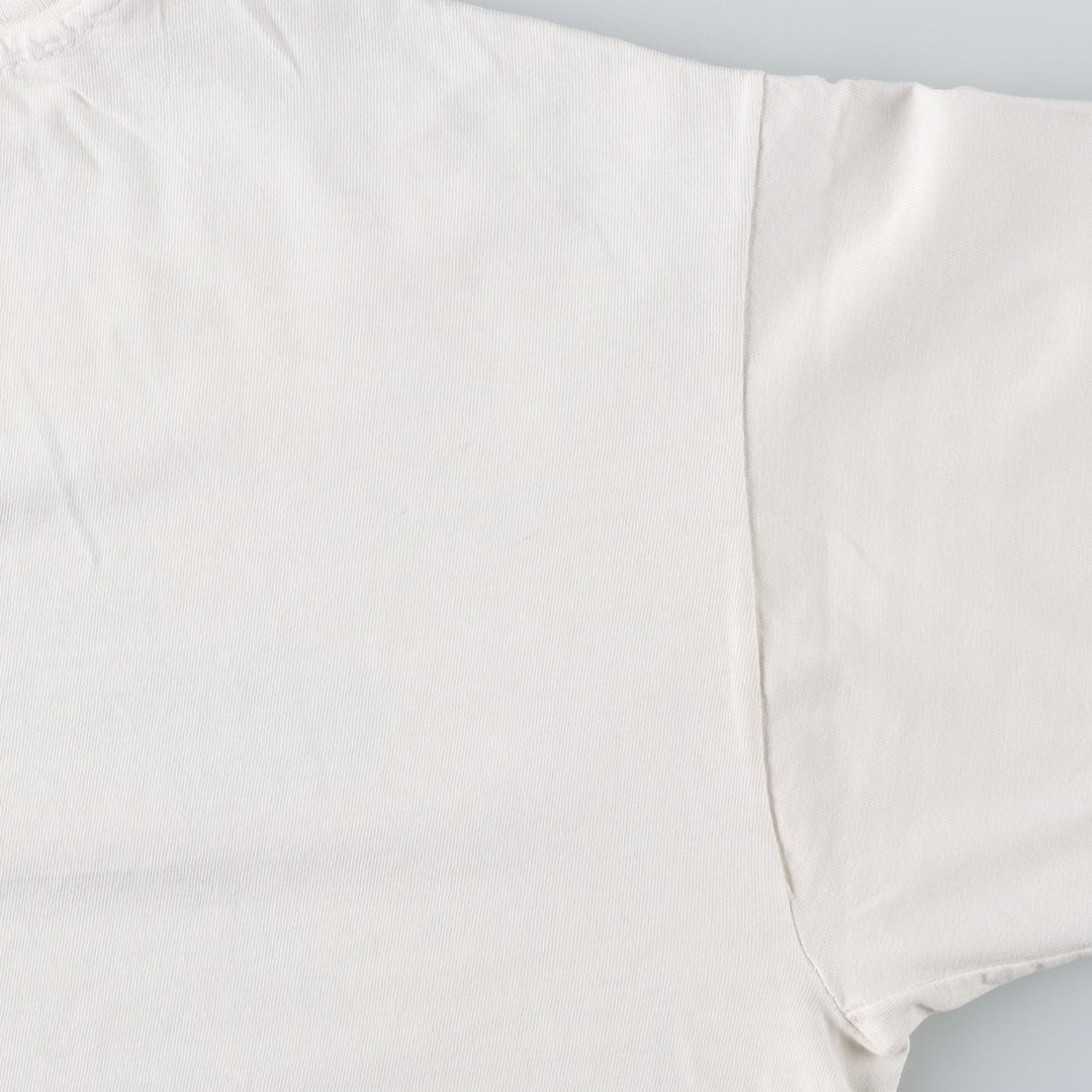 90'S Hanes BEEFY-T Printed T-shirt, Made in USA, Men's L size, Vintage cotton white type Vintage Second Hand