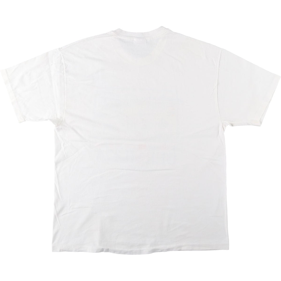 90'S Hanes Heavyweight Printed T-shirt Made in USA Men's XL Vintage cotton white type Vintage Second Hand