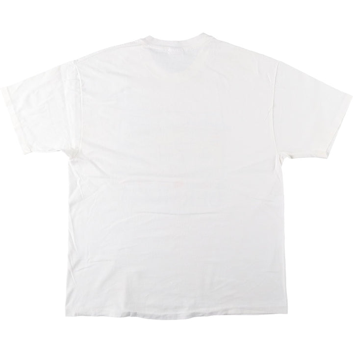 90'S Hanes Heavyweight Printed T-shirt Made in USA Men's XL Vintage cotton white type Vintage Second Hand