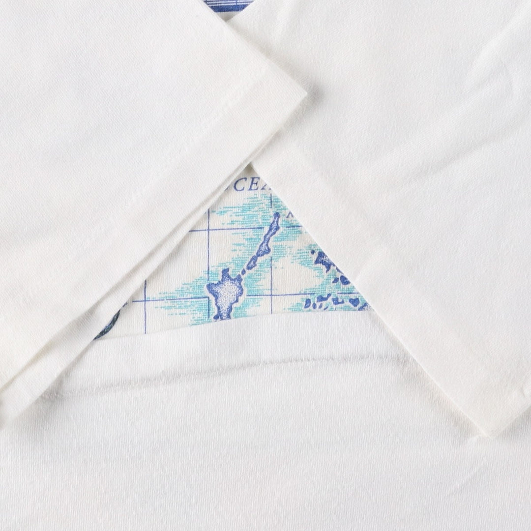90'S Hanes Heavyweight Printed T-shirt Made in USA Men's XL Vintage cotton white type Vintage Second Hand