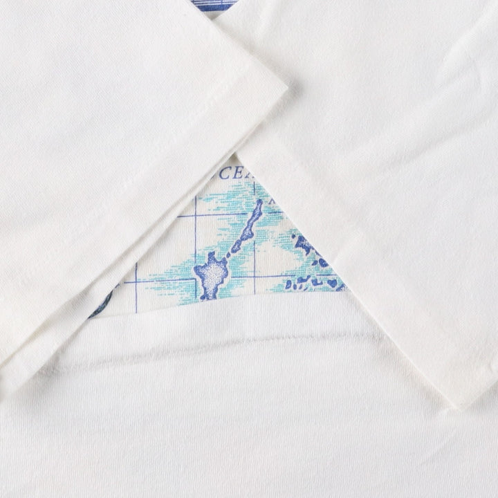 90'S Hanes Heavyweight Printed T-shirt Made in USA Men's XL Vintage cotton white type Vintage Second Hand
