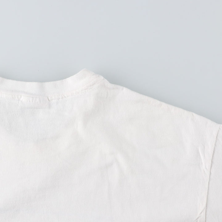 90'S Hanes Heavyweight Printed T-shirt Made in USA Men's XL Vintage cotton white type Vintage Second Hand