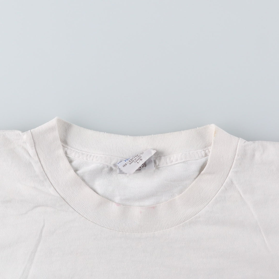 90'S Gildan Heavy Weight Print T-Shirt, Made in Canada, Men's Size L (approx.), Vintage cotton white type Vintage Second Hand