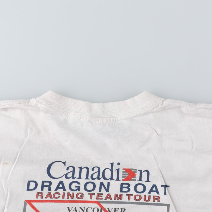 90'S Gildan Heavy Weight Print T-Shirt, Made in Canada, Men's Size L (approx.), Vintage cotton white type Vintage Second Hand