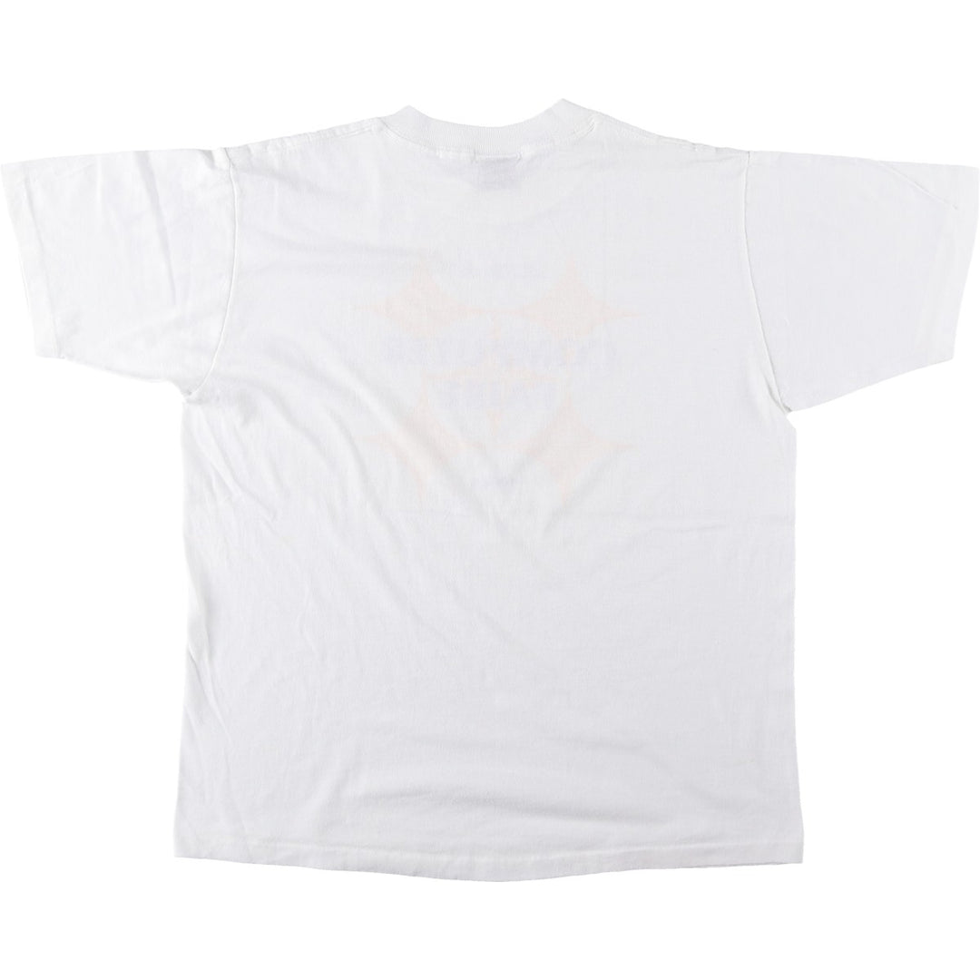 80'S WRIGHT'S Print T-Shirt, Made in USA, Men's Size L (Equivalent), Vintage cotton white type Vintage Second Hand