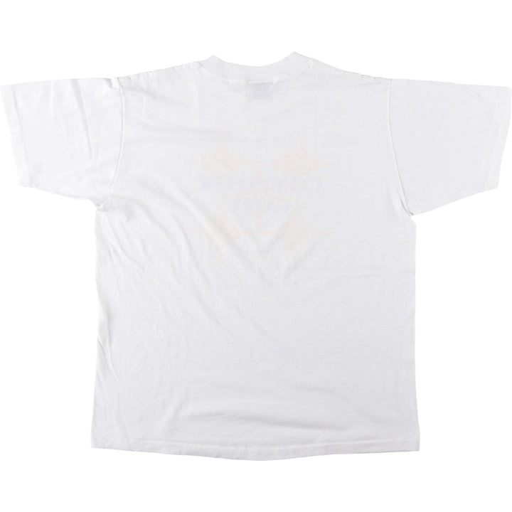 80'S WRIGHT'S Print T-Shirt, Made in USA, Men's Size L (Equivalent), Vintage cotton white type Vintage Second Hand