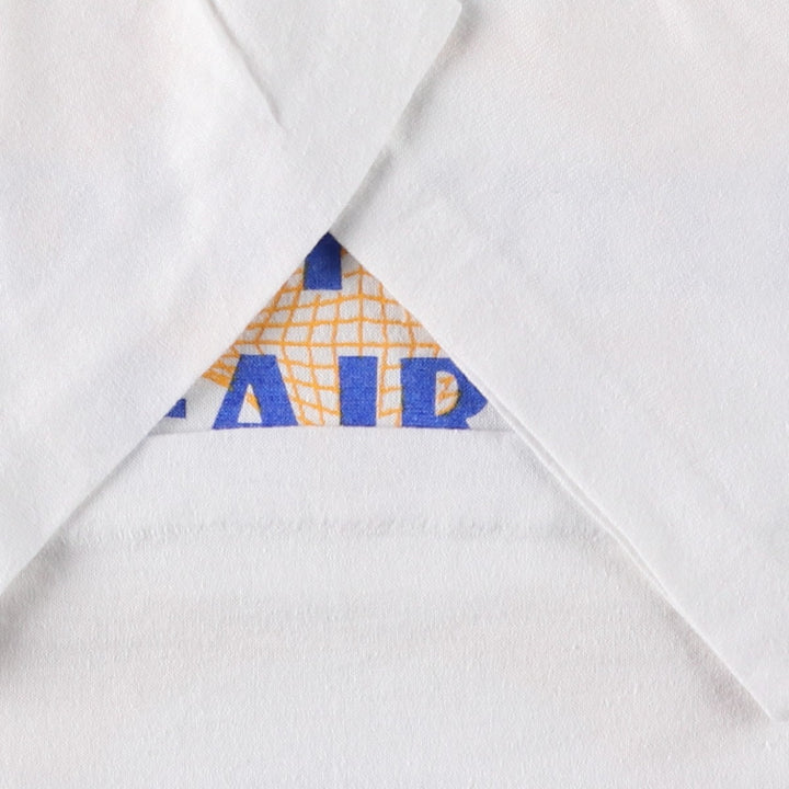 80'S WRIGHT'S Print T-Shirt, Made in USA, Men's Size L (Equivalent), Vintage cotton white type Vintage Second Hand