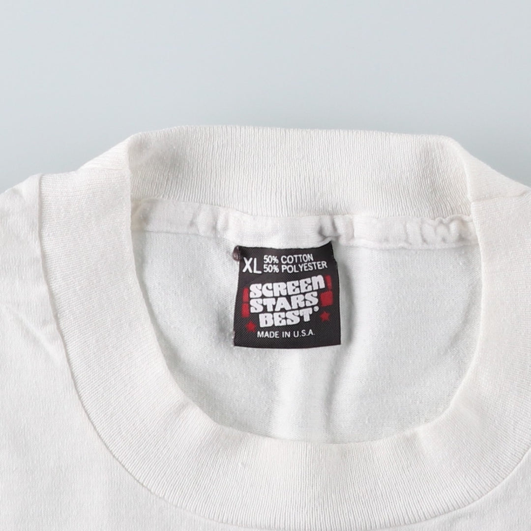 Screen Stars Best Print T-Shirt, Made in USA, Men's XL (approx.), Vintage. cotton white type Vintage Second Hand
