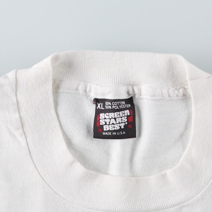 Screen Stars Best Print T-Shirt, Made in USA, Men's XL (approx.), Vintage. cotton white type Vintage Second Hand
