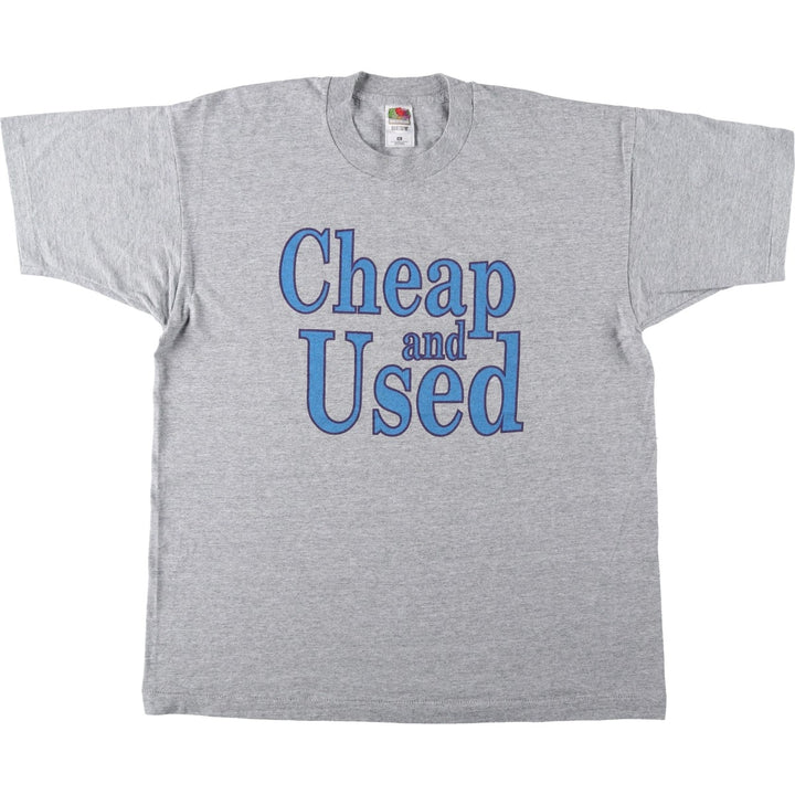 90'S Fruit of the Loom Best Message Print T-Shirt, Men's XL equivalent, Vintage cotton gray type Vintage Second Hand