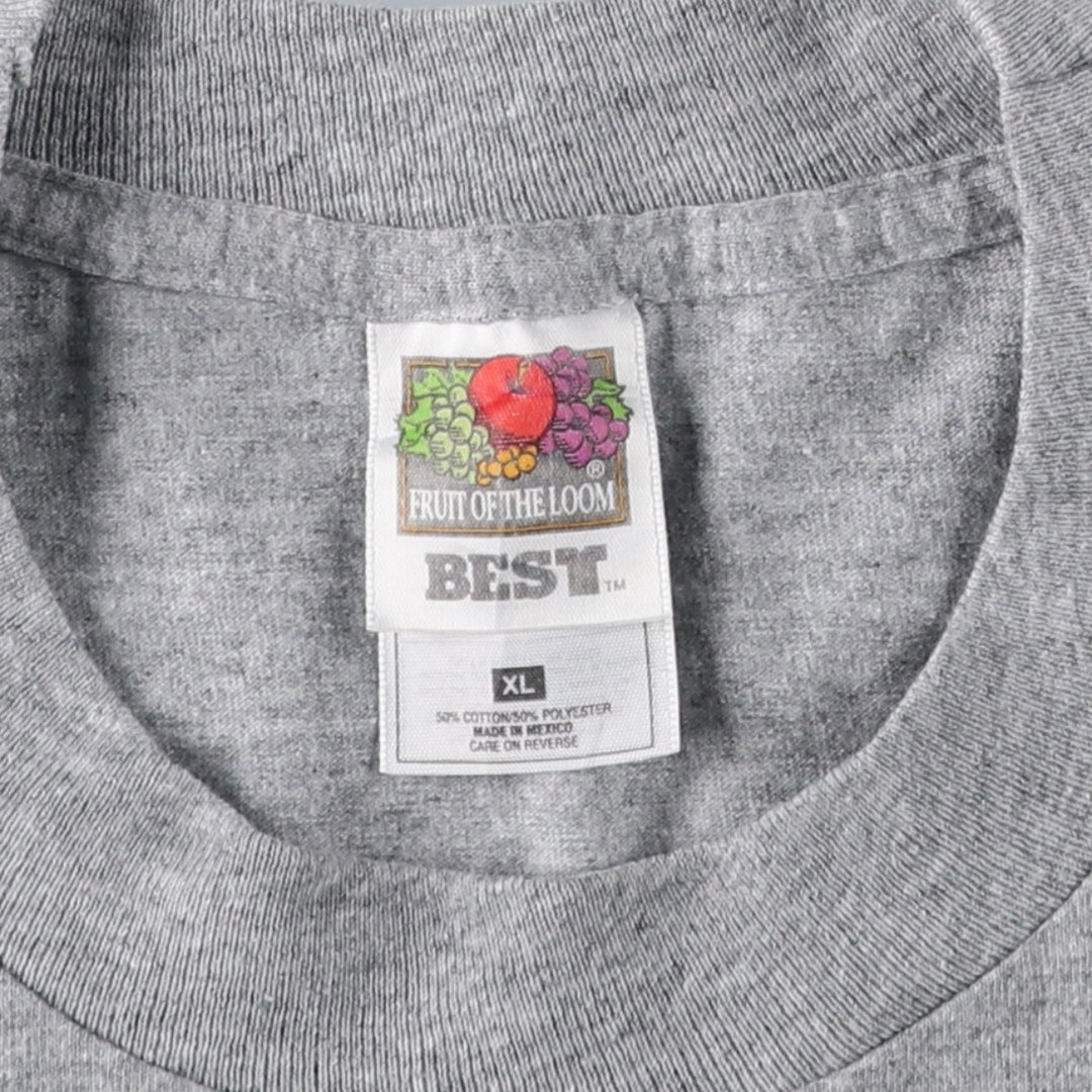 90'S Fruit of the Loom Best Message Print T-Shirt, Men's XL equivalent, Vintage cotton gray type Vintage Second Hand